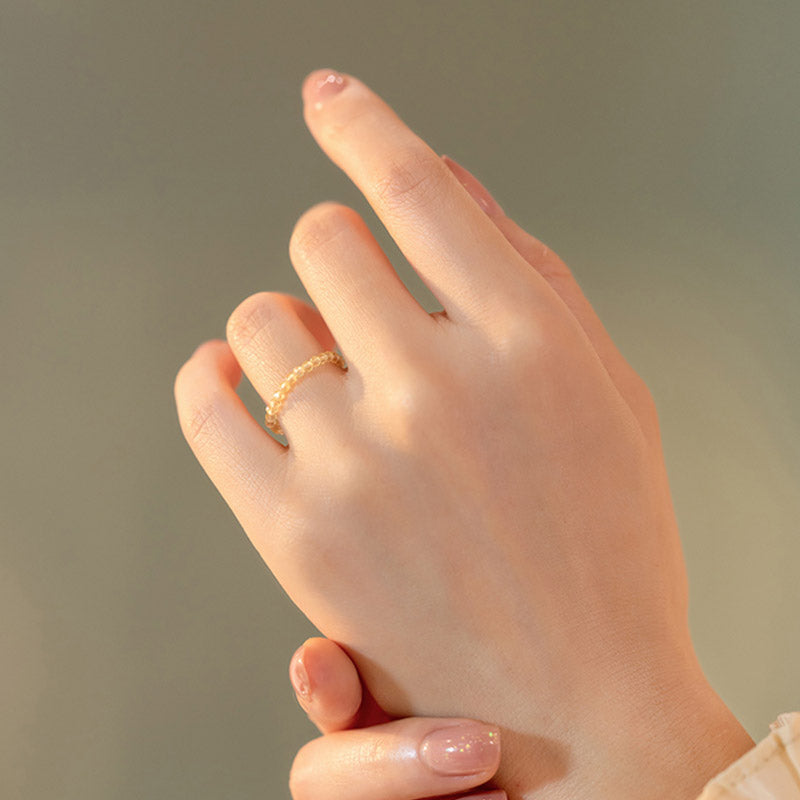 ATELIER-TIBET – Bague Prospérité en Citrine Naturelle – Plaqué Or 14 Carats – Anneau Lumineux Unisexe