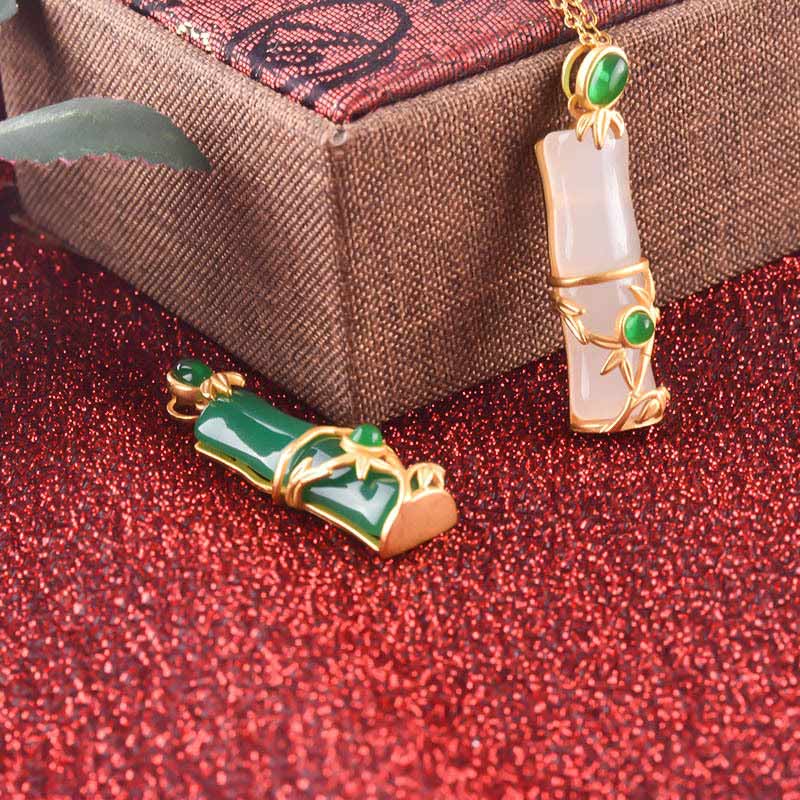ATELIER-TIBET – Collier Unisexe en Jade Blanc et Jade Cyan