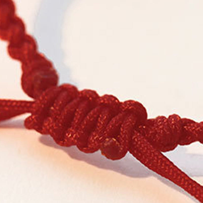 ATELIER-TIBET – Bracelet Fil Rouge avec Symbole Fu (福) en Cuivre