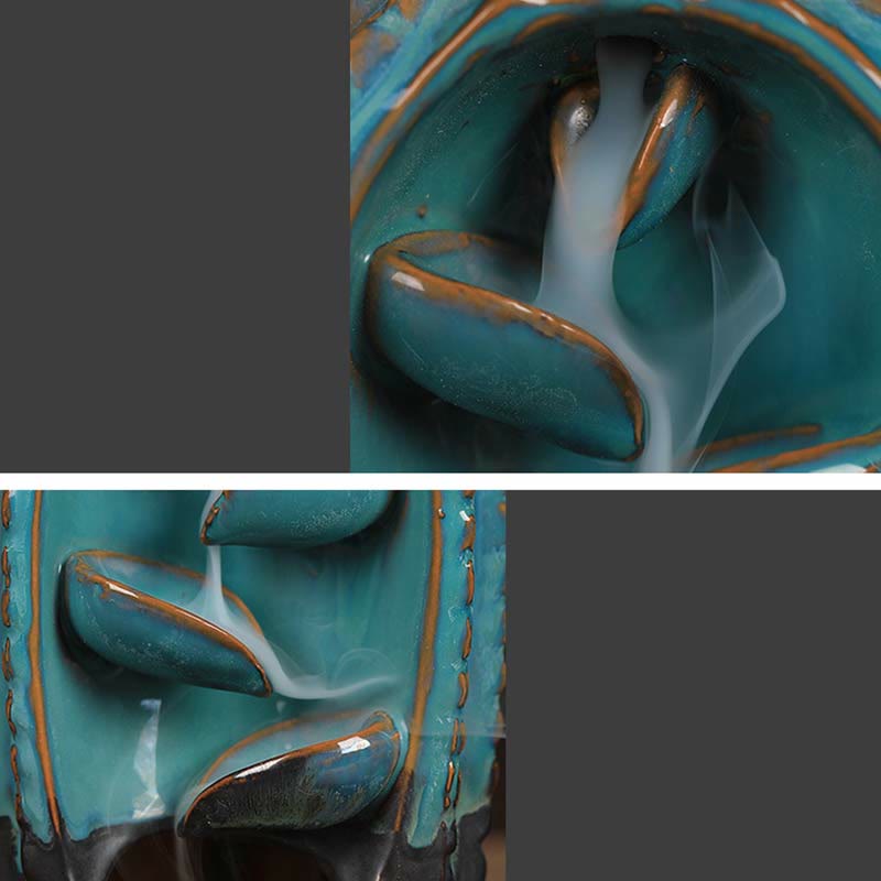 ATELIER-TIBET – Porte-Encens Cactus à Reflux en Céramique 12,5 cm Relaxation