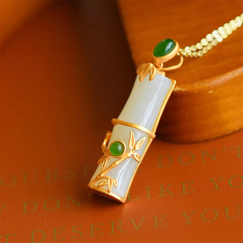 ATELIER-TIBET – Collier Unisexe en Jade Blanc et Jade Cyan