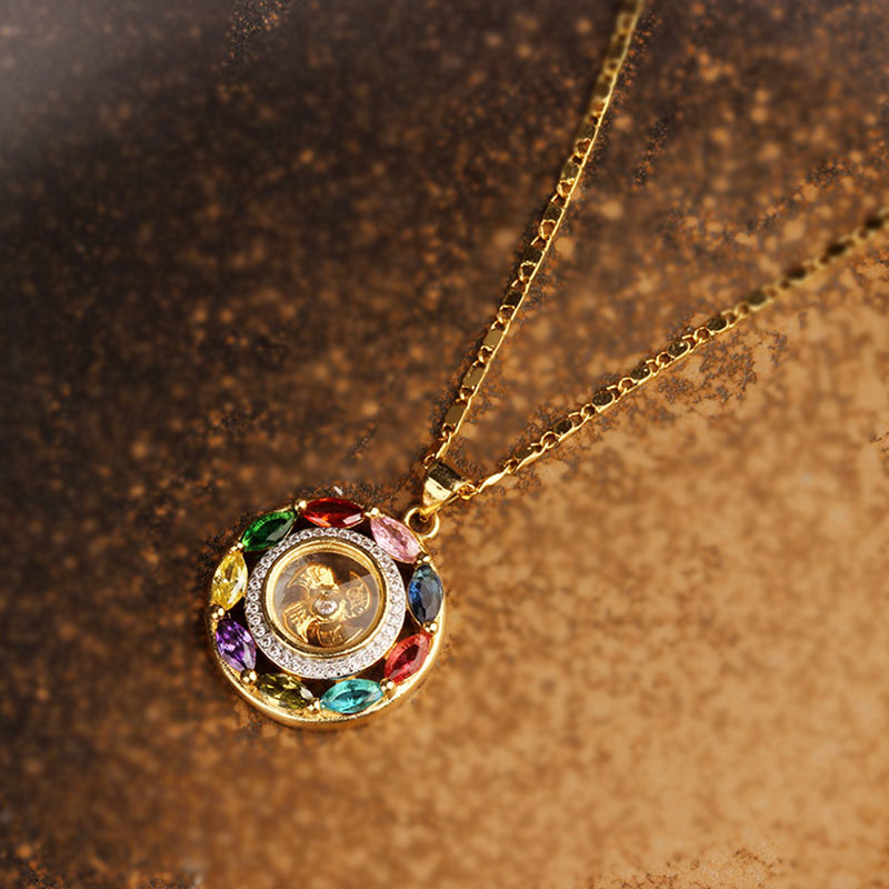 ATELIER-TIBET – Collier-Bracelet Porte-Bonheur en Cuivre & Zircon (Bijou 2-en-1)