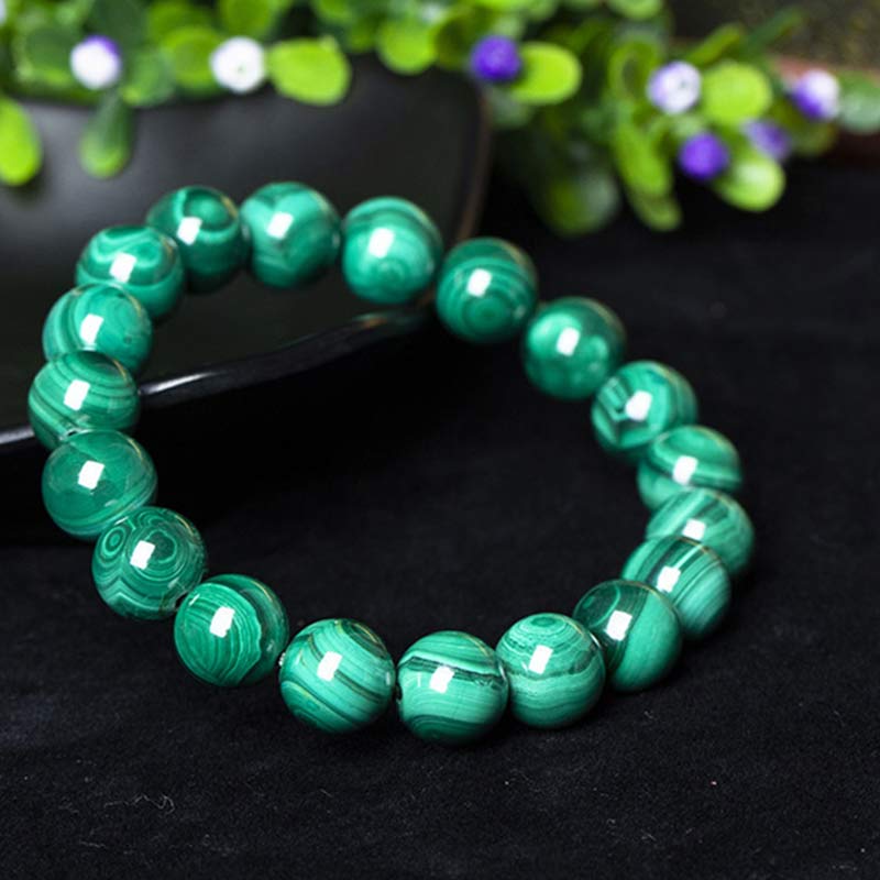 ATELIER-TIBET – Bracelet en Malachite Naturelle 12 mm | Équilibre & Protection Symbolique