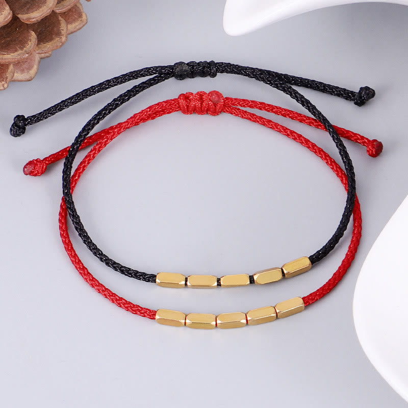 ATELIER-TIBET – Bracelet de Protection en Fil Rouge & Perles de Cuivre, Ajustable