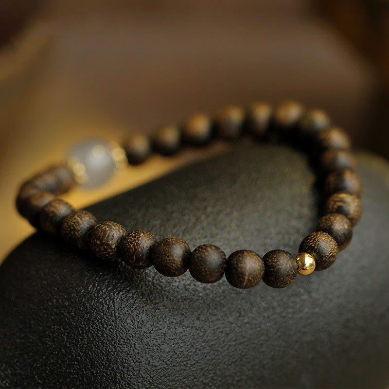ATELIER-TIBET – Bracelet Force & Calme en Jade Naturel et Bois d’Agar | Équilibre & Sérénité