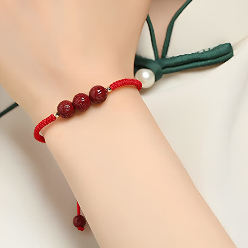 ATELIER-TIBET Bracelet Cinabre 8mm Om Mani Padme Hum – Concentration & Énergie