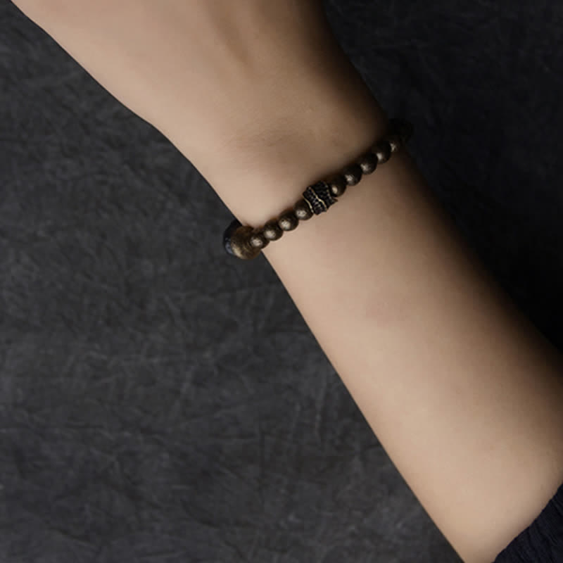 ATELIER-TIBET – Bracelet Spirituel Équilibre en Pierre de Lave 8 mm & Cuivre