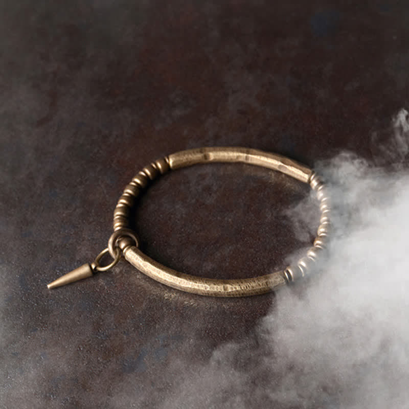 ATELIER-TIBET – Bracelet Spirituel Équilibre en Pierre de Lave 8 mm & Cuivre