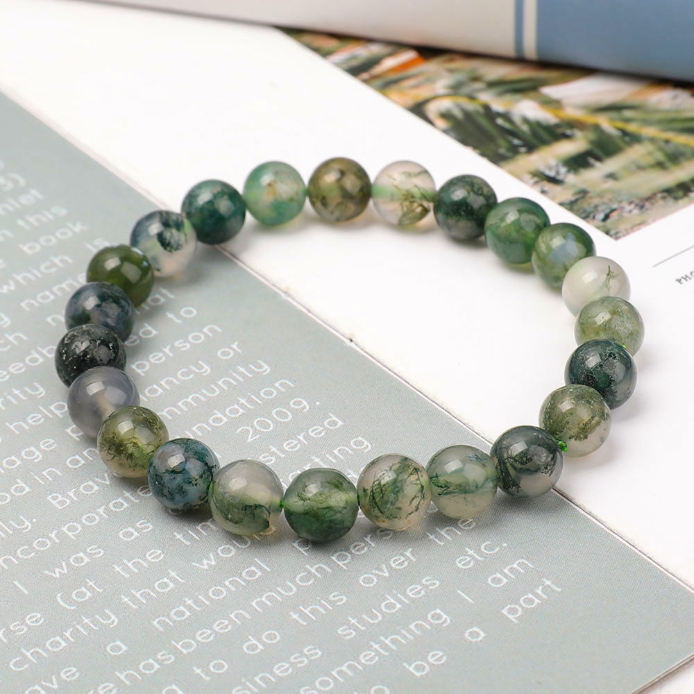 ATELIER-TIBET – Bracelet en Agate Mousse Naturelle 8 mm