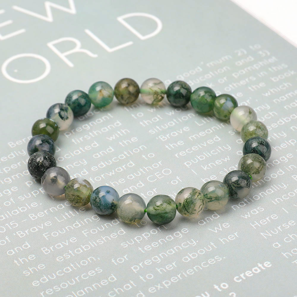 ATELIER-TIBET – Bracelet en Agate Mousse Naturelle 8 mm