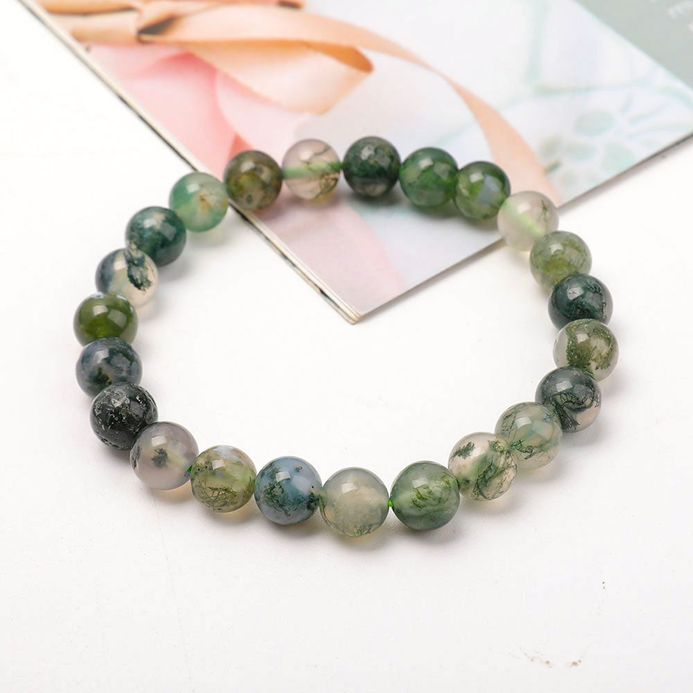 ATELIER-TIBET – Bracelet en Agate Mousse Naturelle 8 mm