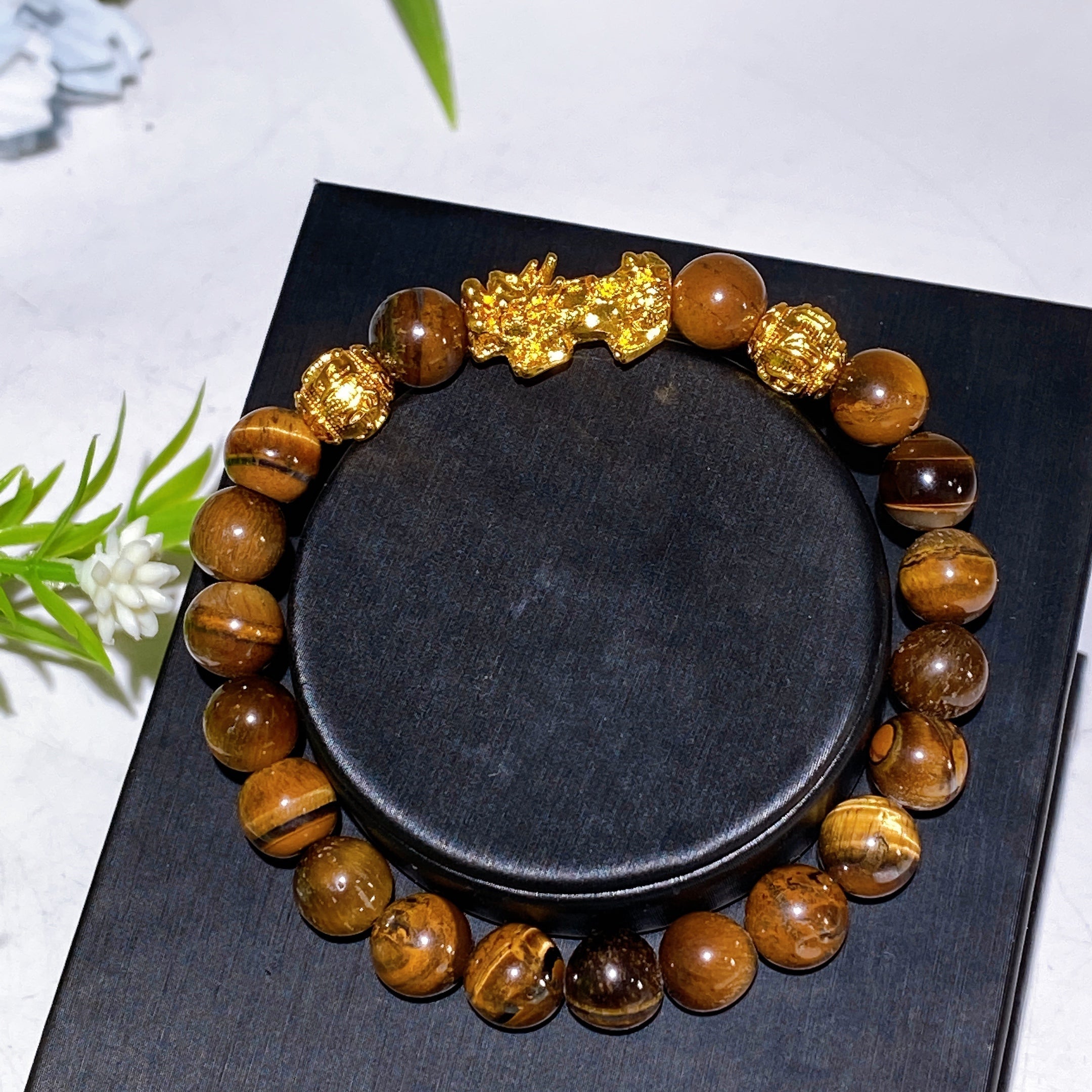 ATELIER-TIBET – Bracelet Pixiu en Pierres Naturelles – Tradition Feng Shui – Perles 8 ou 12 mm