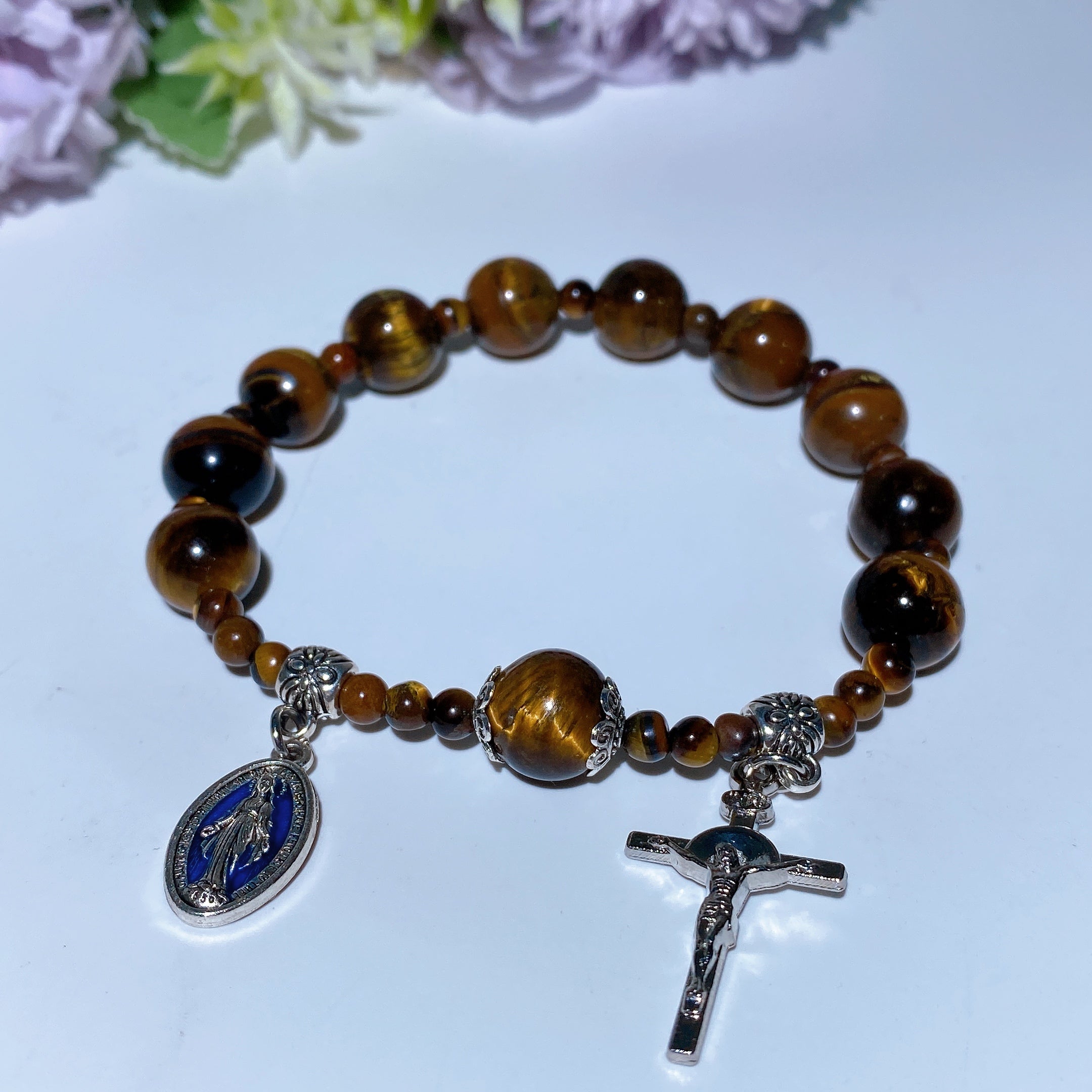 ATELIER-TIBET – Bracelet en Œil de Tigre Naturel – Équilibre & Assurance – Perles 8 mm