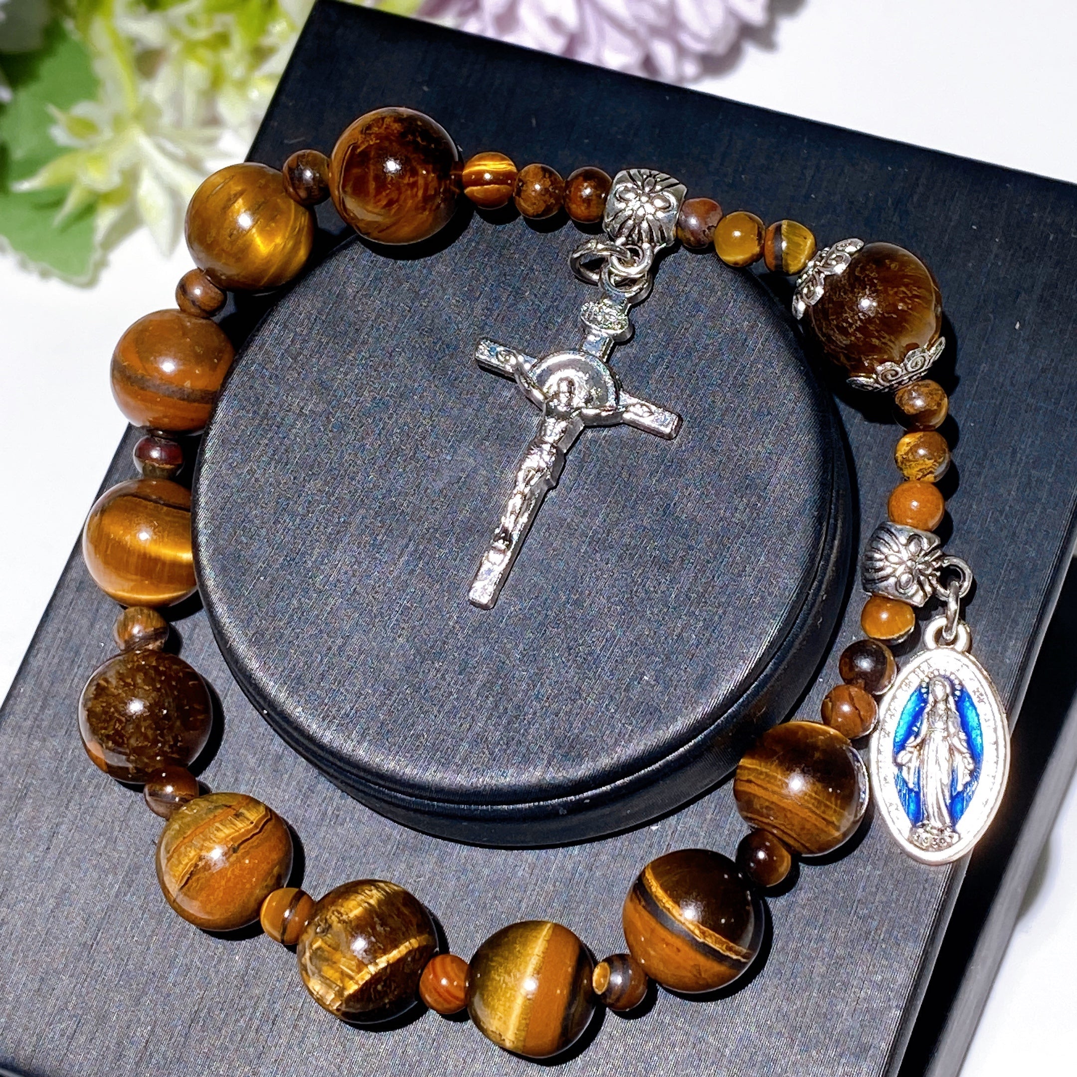 ATELIER-TIBET – Bracelet en Œil de Tigre Naturel – Équilibre & Assurance – Perles 8 mm