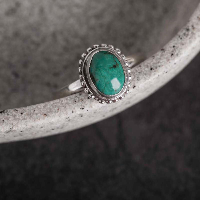 ATELIER-TIBET – Bague Sagesse en Turquoise Naturelle & Argent Sterling 925 – Ajustable Unisexe