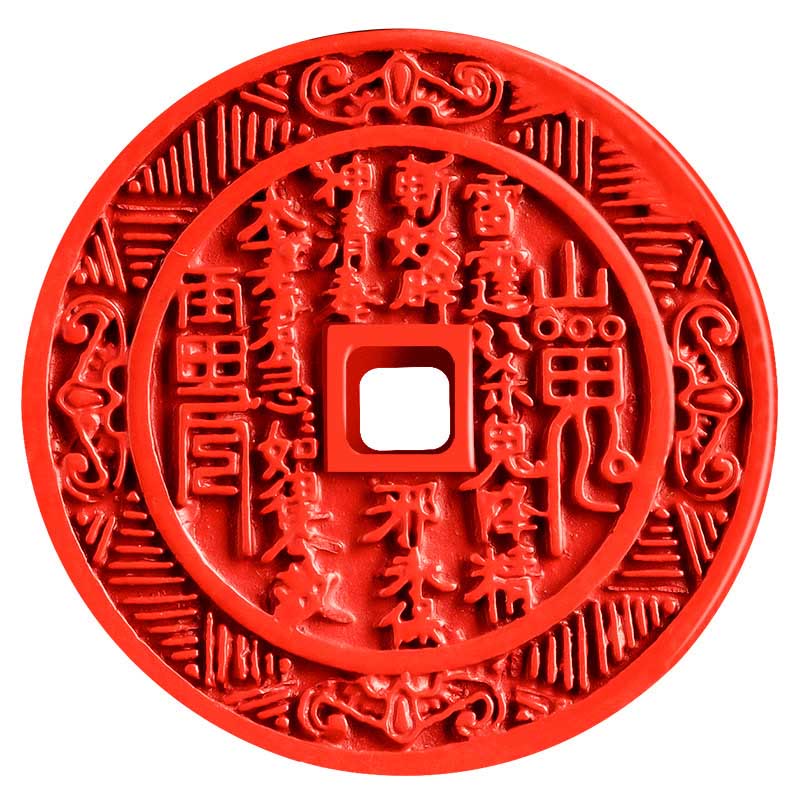 ATELIER-TIBET – Pendentif Bagua « Fantôme de la Montagne » en Cinabre Naturel