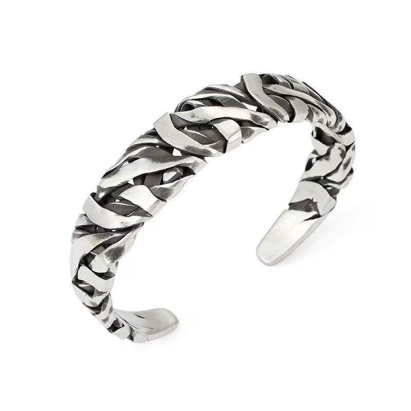 ATELIER-TIBET – Bracelet Manchette en Cuivre Texturé, Inspiration Vintage
