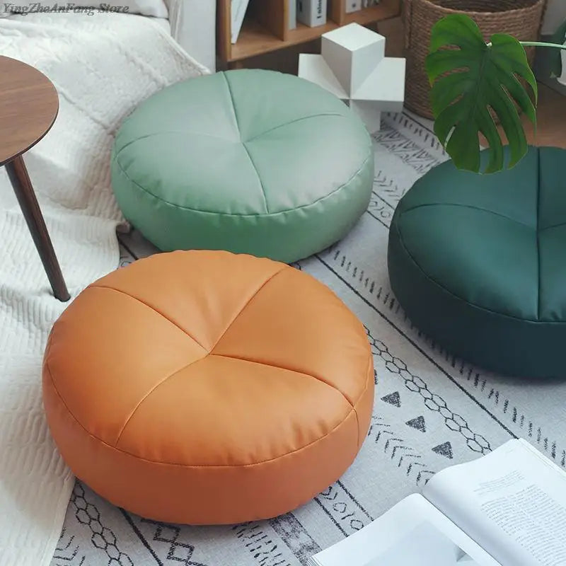 ATELIER-TIBET — Coussin Japonais Minimaliste en Similicuir (PU) | Assise Confort & Design Épuré