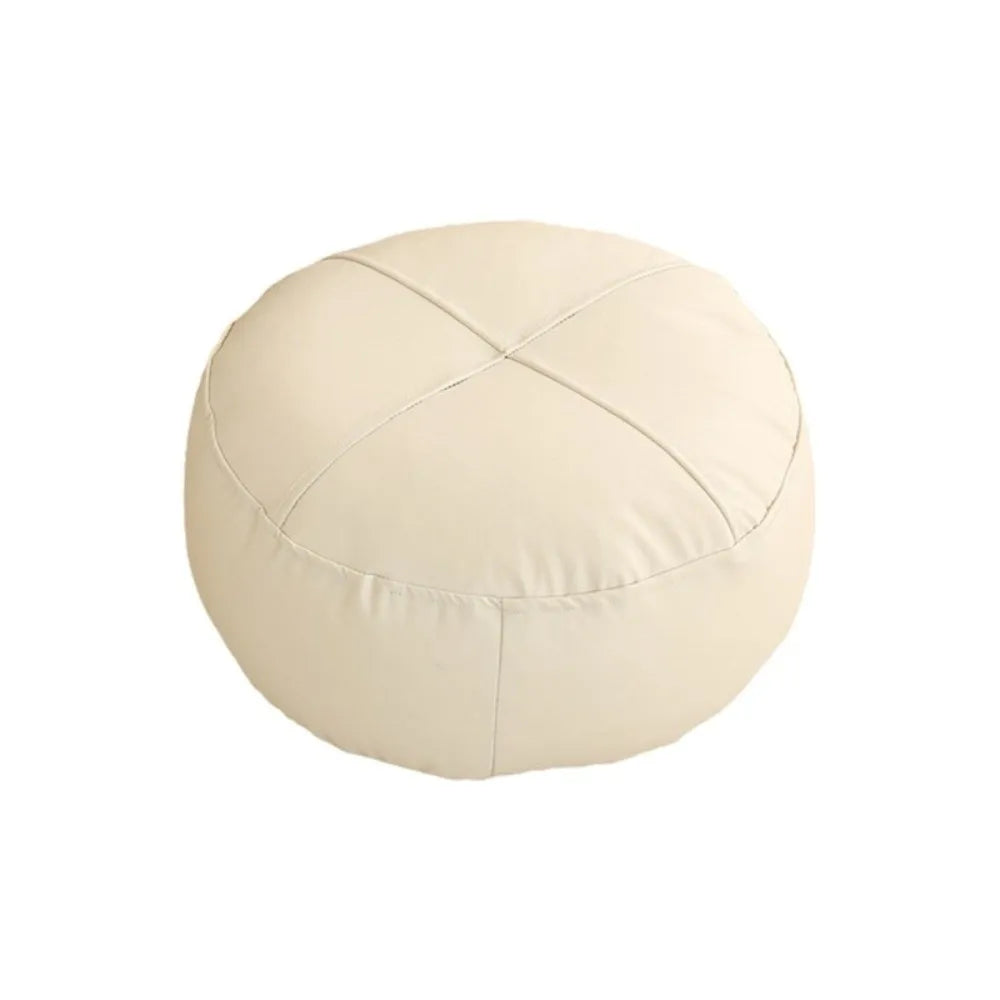 ATELIER-TIBET – Coussin de Sol Rond Japonais en Cuir PU & Particules EPS – 40 × 15 cm