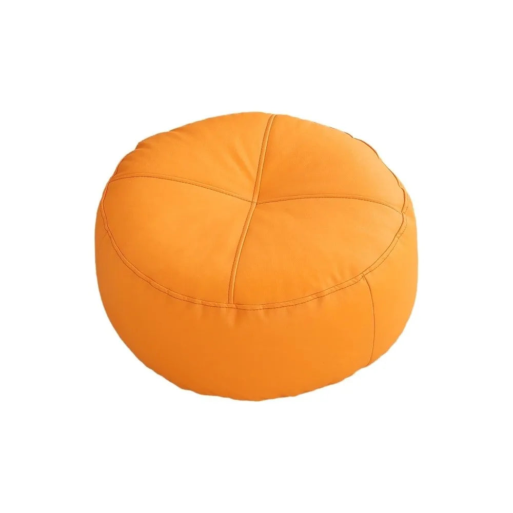 ATELIER-TIBET – Coussin de Sol Rond Japonais en Cuir PU & Particules EPS – 40 × 15 cm