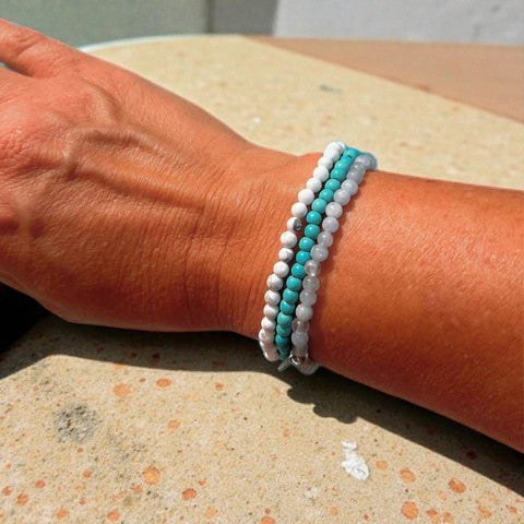 ATELIER-TIBET – Ensemble Océan de Bien-Être en Turquoise, Howlite & Aigue-Marine