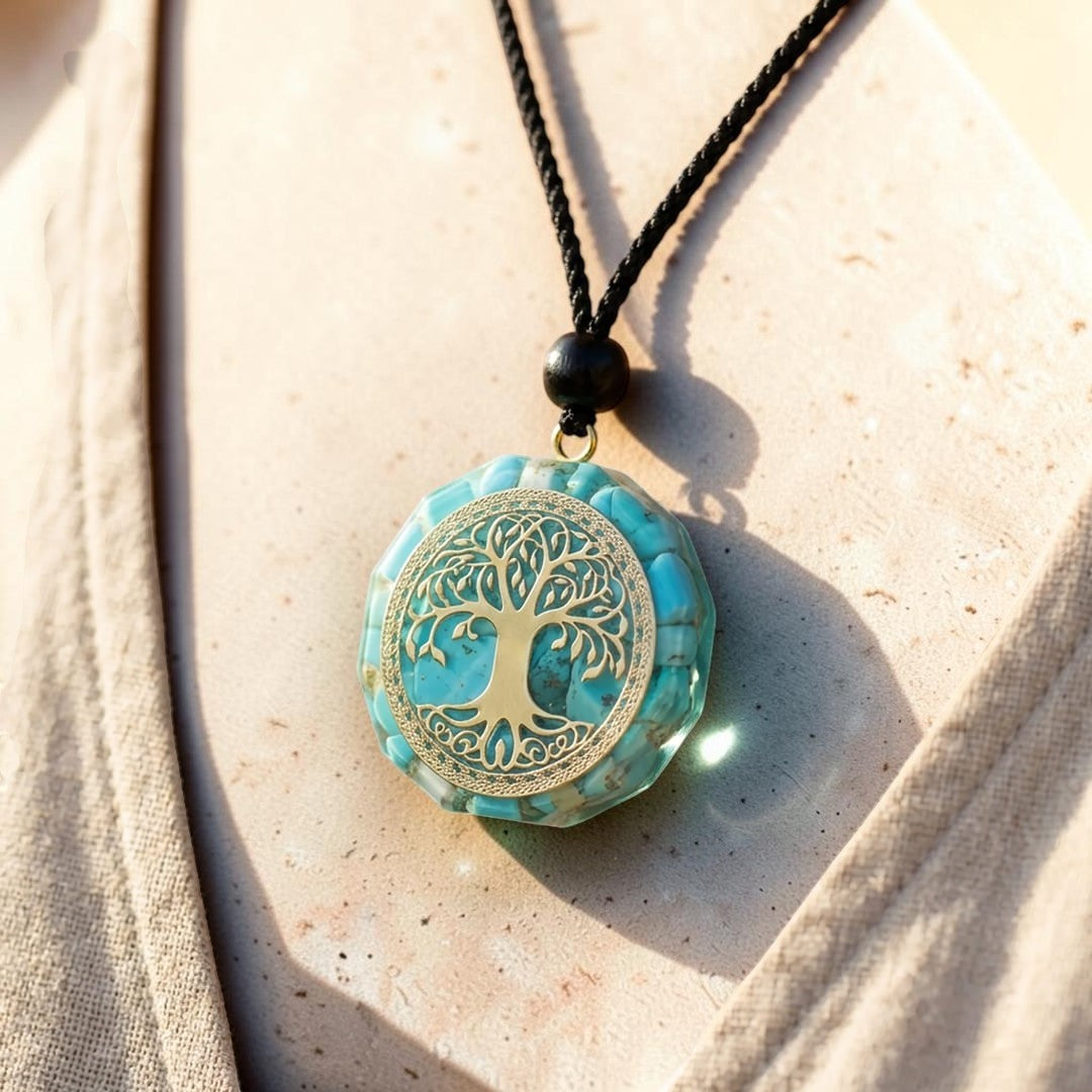 ATELIER-TIBET – Pendentif Orgonite Anahata en Turquoise