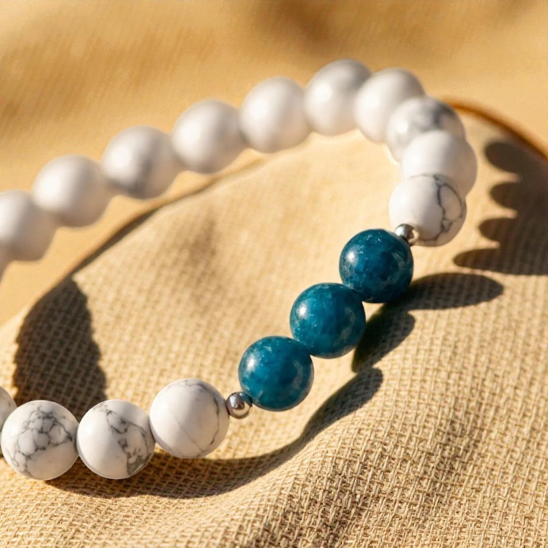 ATELIER-TIBET – Bracelet Amincissement en Apatite & Howlite