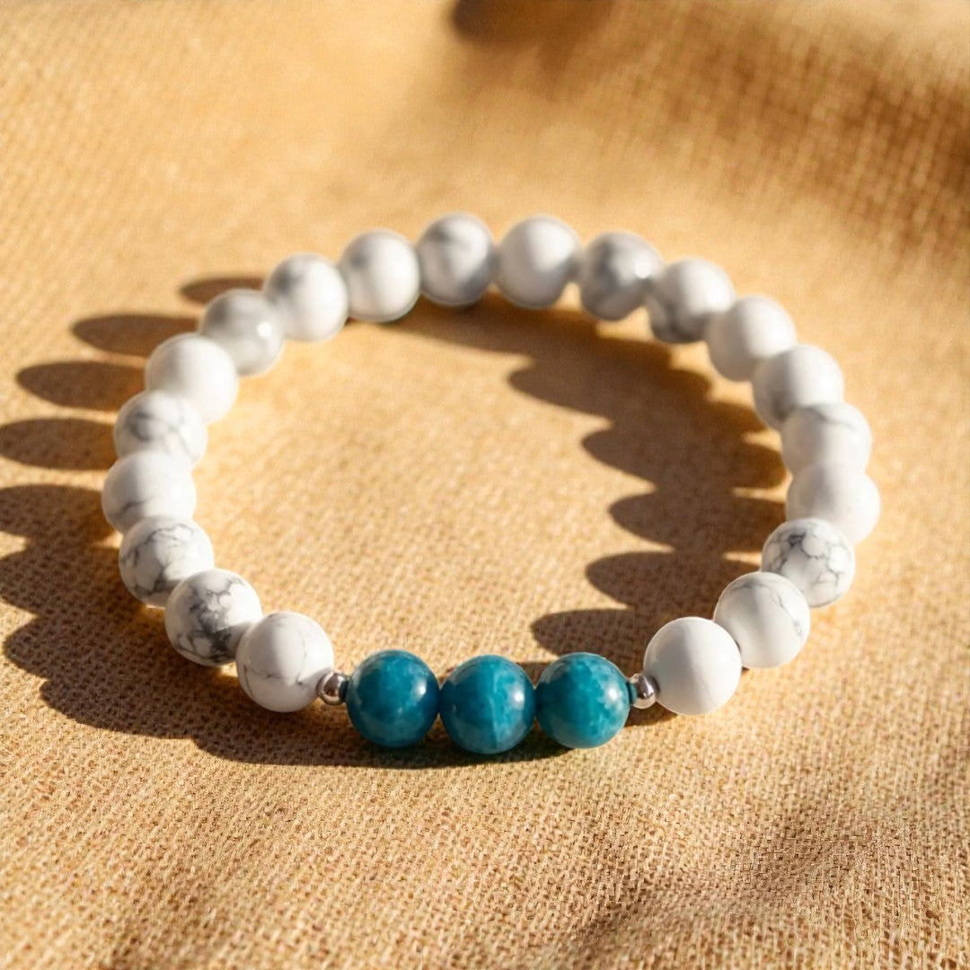ATELIER-TIBET – Bracelet Amincissement en Apatite & Howlite