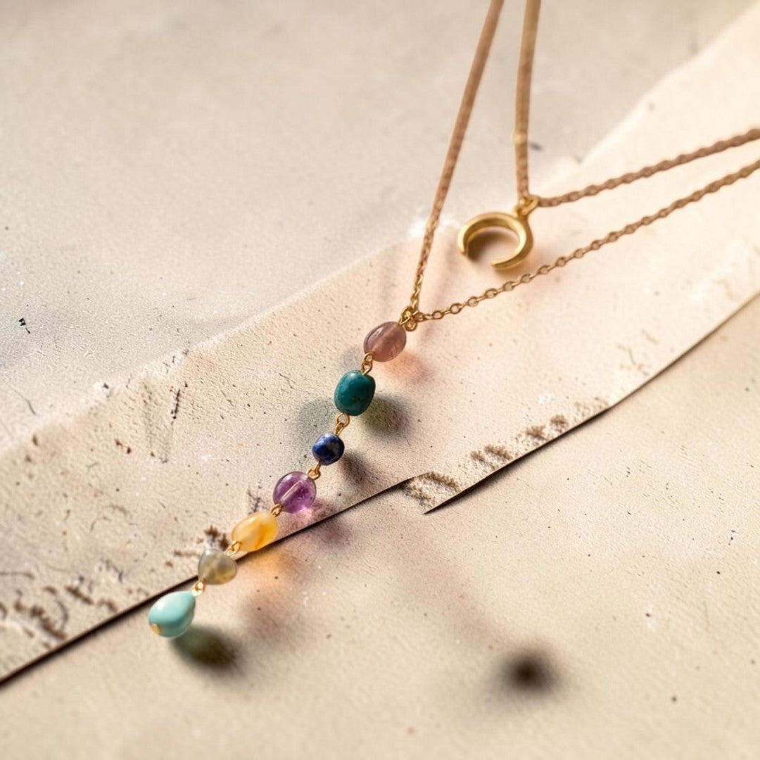 ATELIER-TIBET – Collier Double Cascade des 7 Chakras