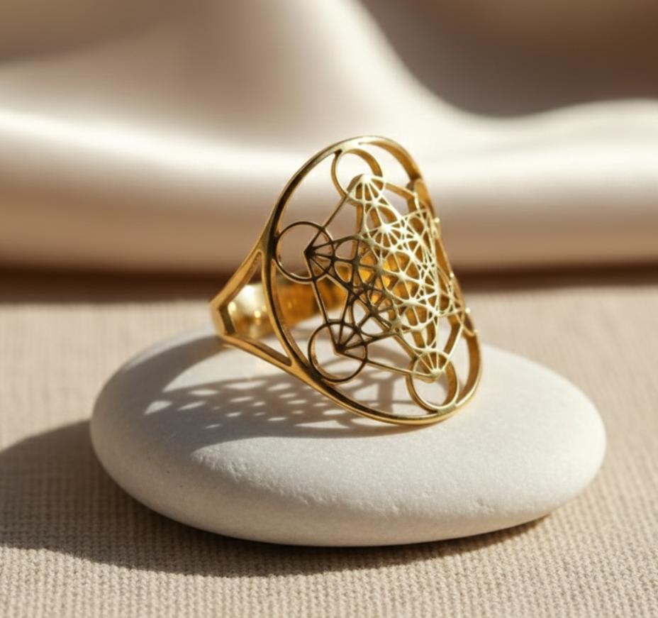 ATELIER-TIBET – Bague Métatron en Géométrie Sacrée & Métal Finition Argent