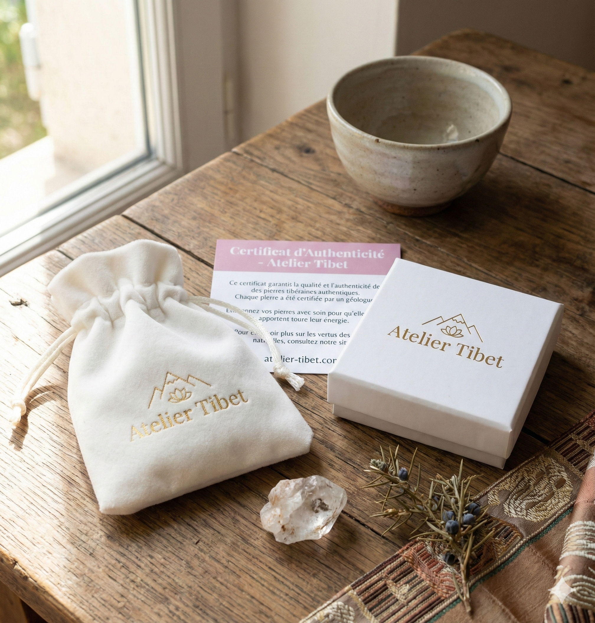 ATELIER-TIBET – Bague en Labradorite Blanche (Péristérite) – Élégance Minérale & Éclat Naturel