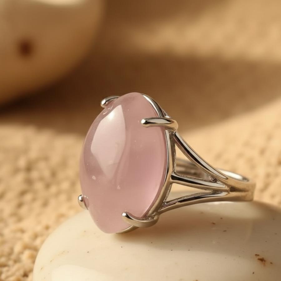 ATELIER-TIBET – Bague Vision en Pierre Naturelle & Acier Inoxydable Ajustable