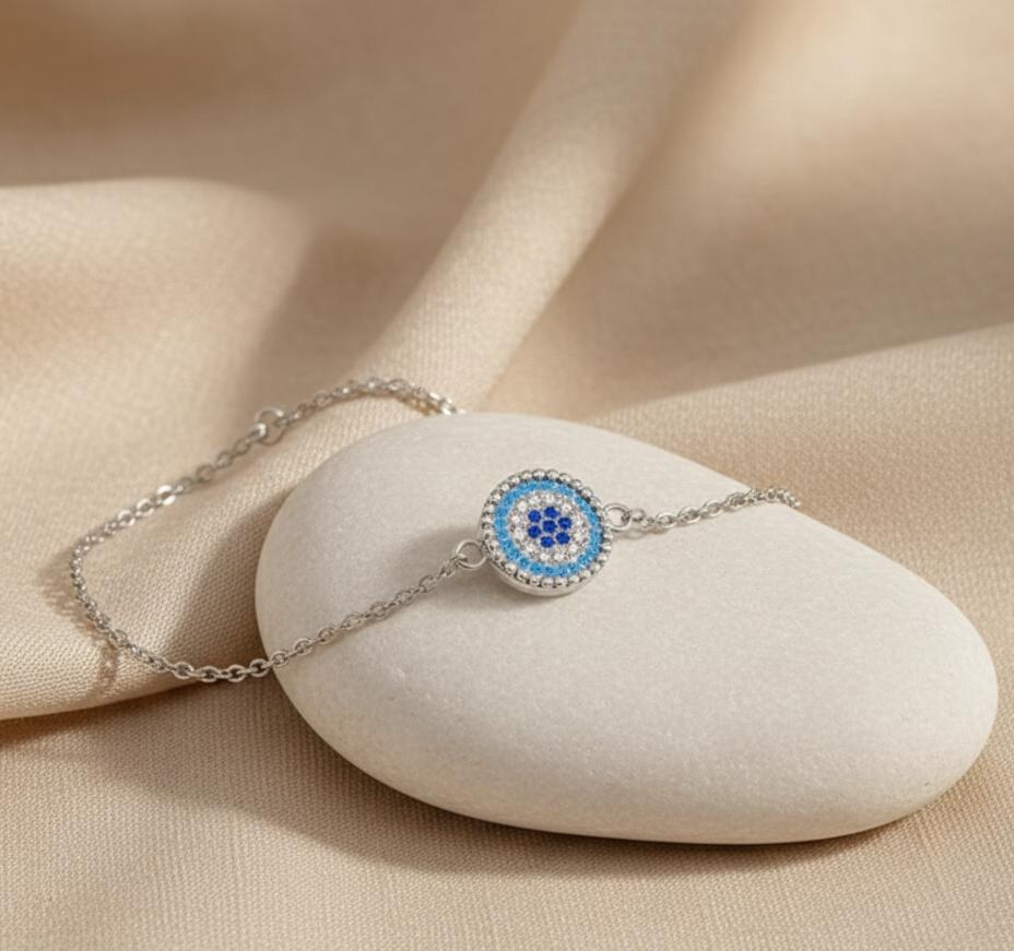 ATELIER-TIBET – Parure Symbolique Œil Bleu “Nazar” – Élégance & Intention