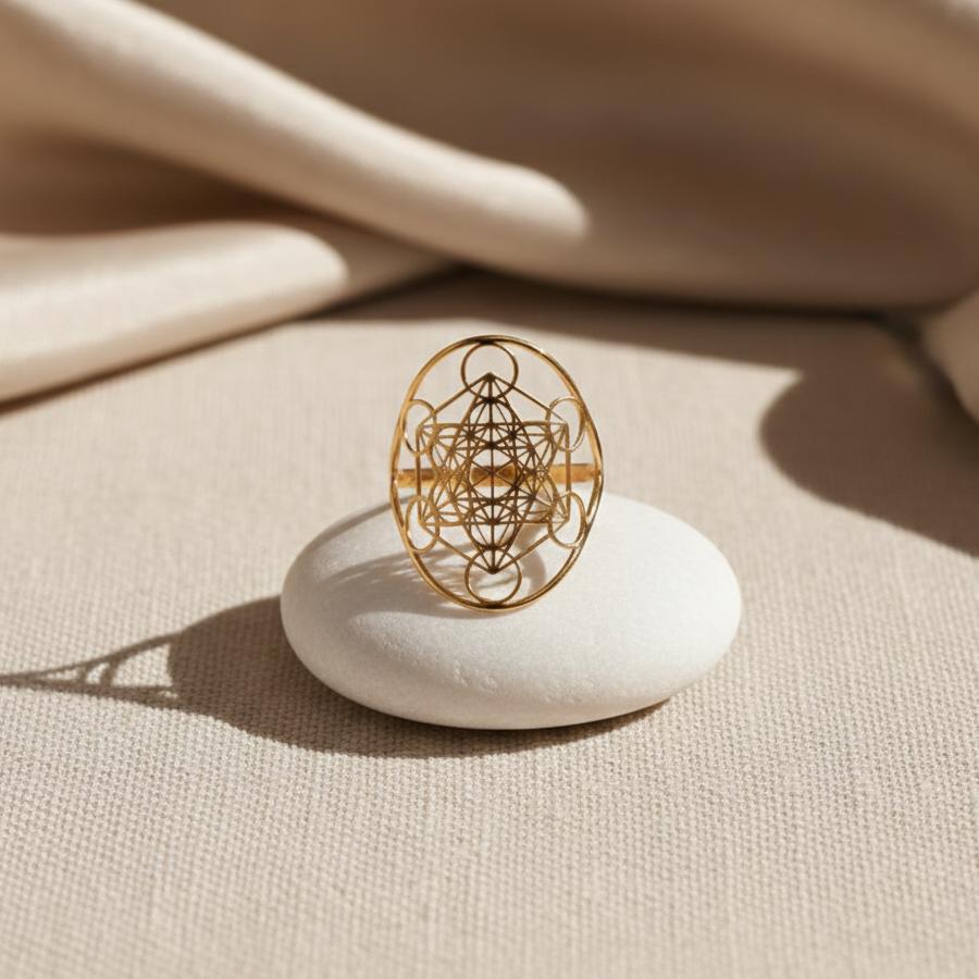 ATELIER-TIBET – Bague Métatron en Géométrie Sacrée & Métal Finition Argent