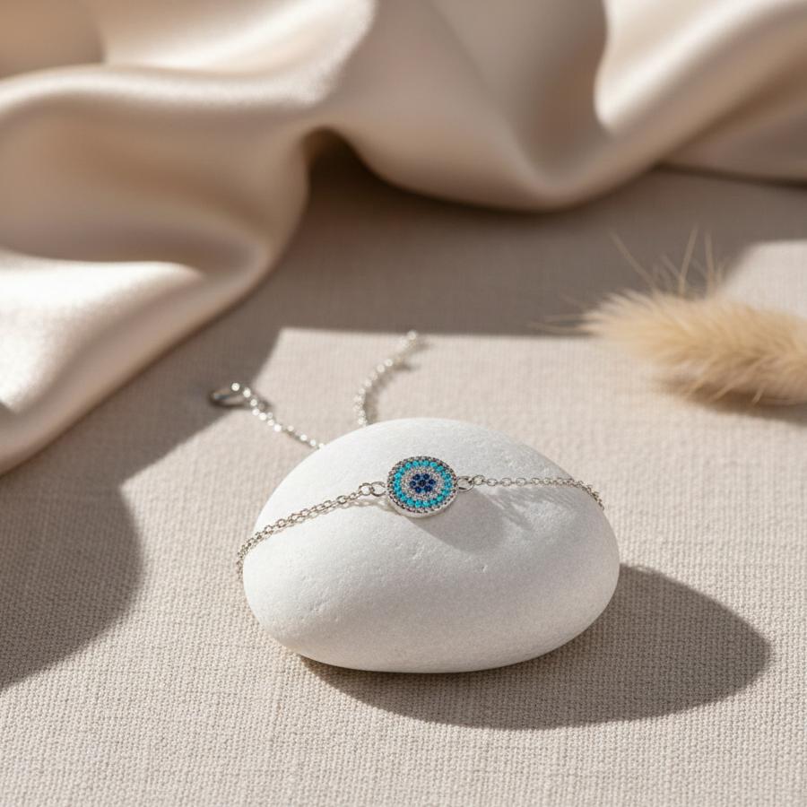 ATELIER-TIBET – Parure Symbolique Œil Bleu “Nazar” – Élégance & Intention