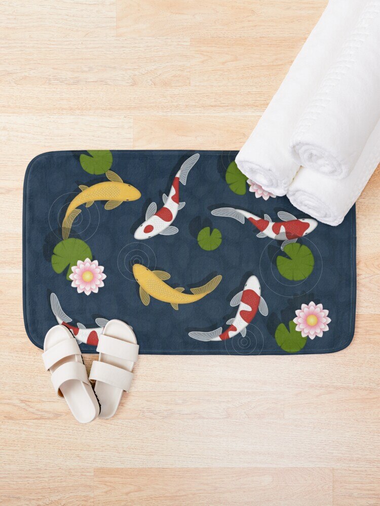 ATELIER-TIBET – Tapis de Bain Japonais Carpes Koï | Ambiance Zen & Douceur Absorbante