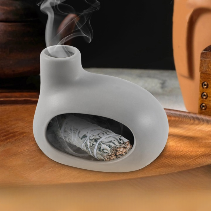 ATELIER-TIBET Lot de 2 Porte-Encens “Cheminées Zen” – Supports Décoratifs pour Encens en Cône & Bâton