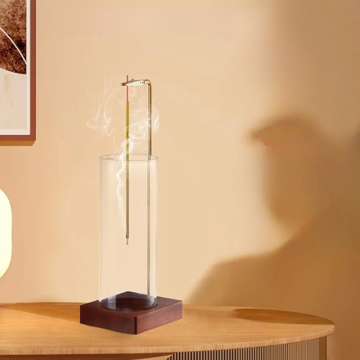 ATELIER-TIBET Porte-Encens en Bois “Tube Zen” – Support Élégant pour Bâtonnets d’Encens