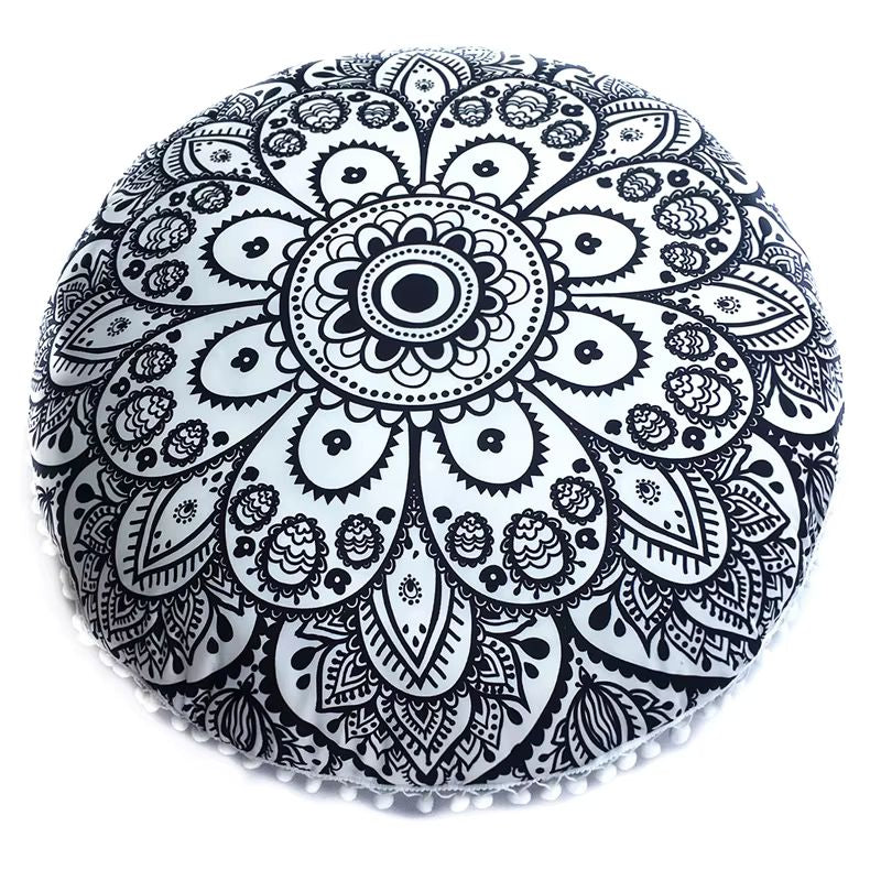 ATELIER-TIBET Coussin de Méditation Bohème – Mandalas Colorés & Assise Confortable