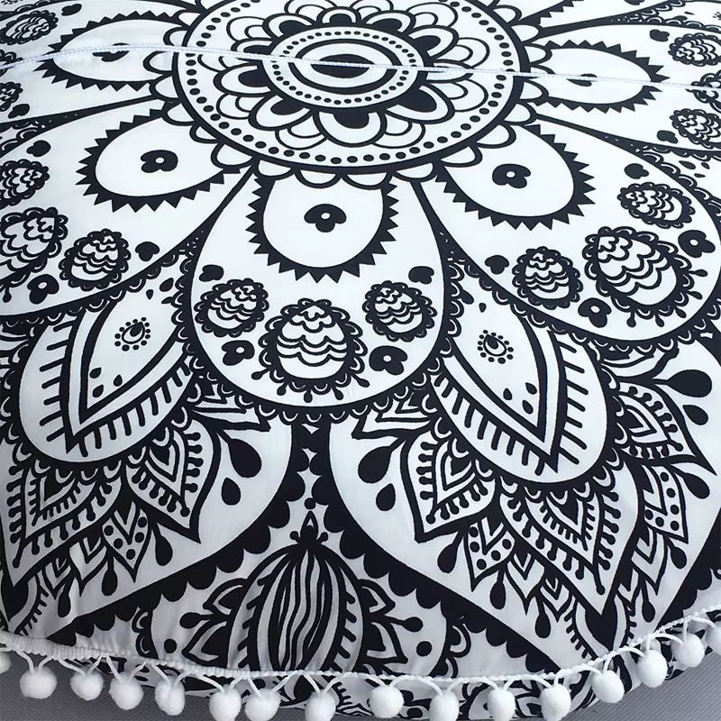 ATELIER-TIBET Coussin de Méditation Bohème – Mandalas Colorés & Assise Confortable