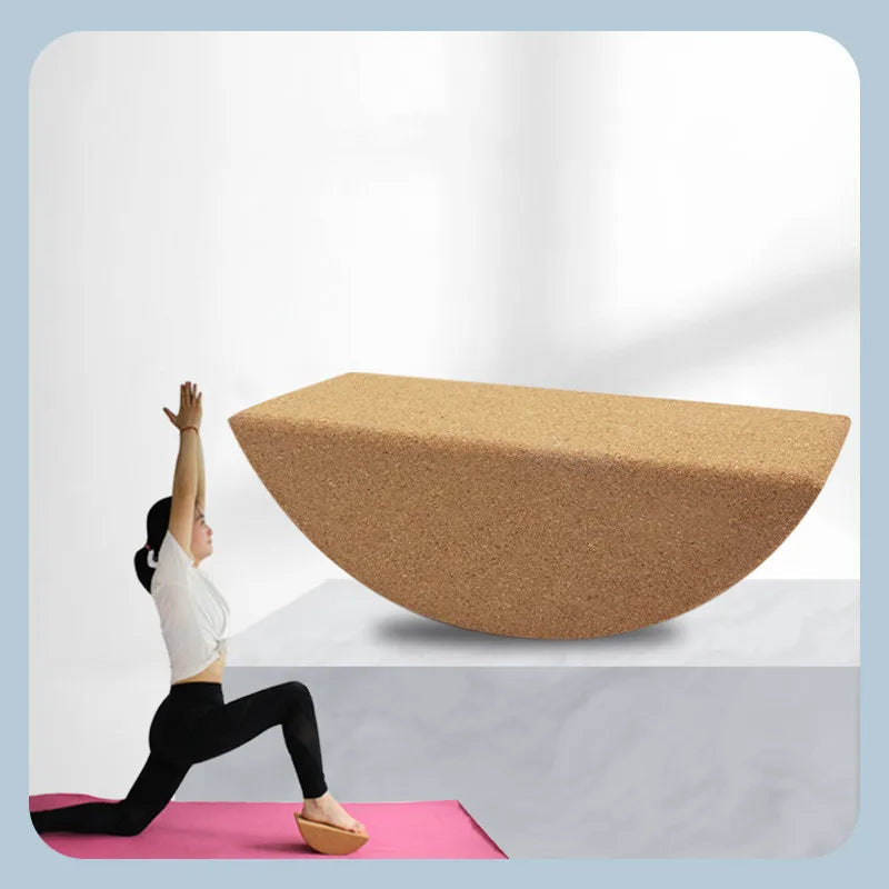 ATELIER-TIBET – Brique de Yoga Demi-Lune en Liège Naturel Marron