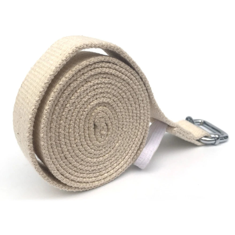 ATELIER-TIBET – Sangle de Yoga Extensible Beige en Tissu Doux et Résistant