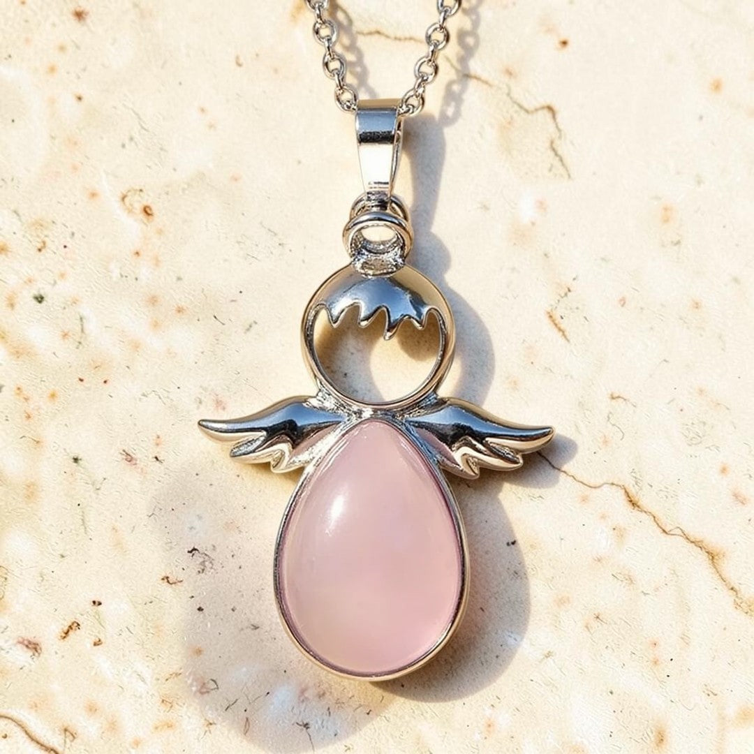 ATELIER-TIBET – Pendentif Petit Ange et sa Pierre Naturelle
