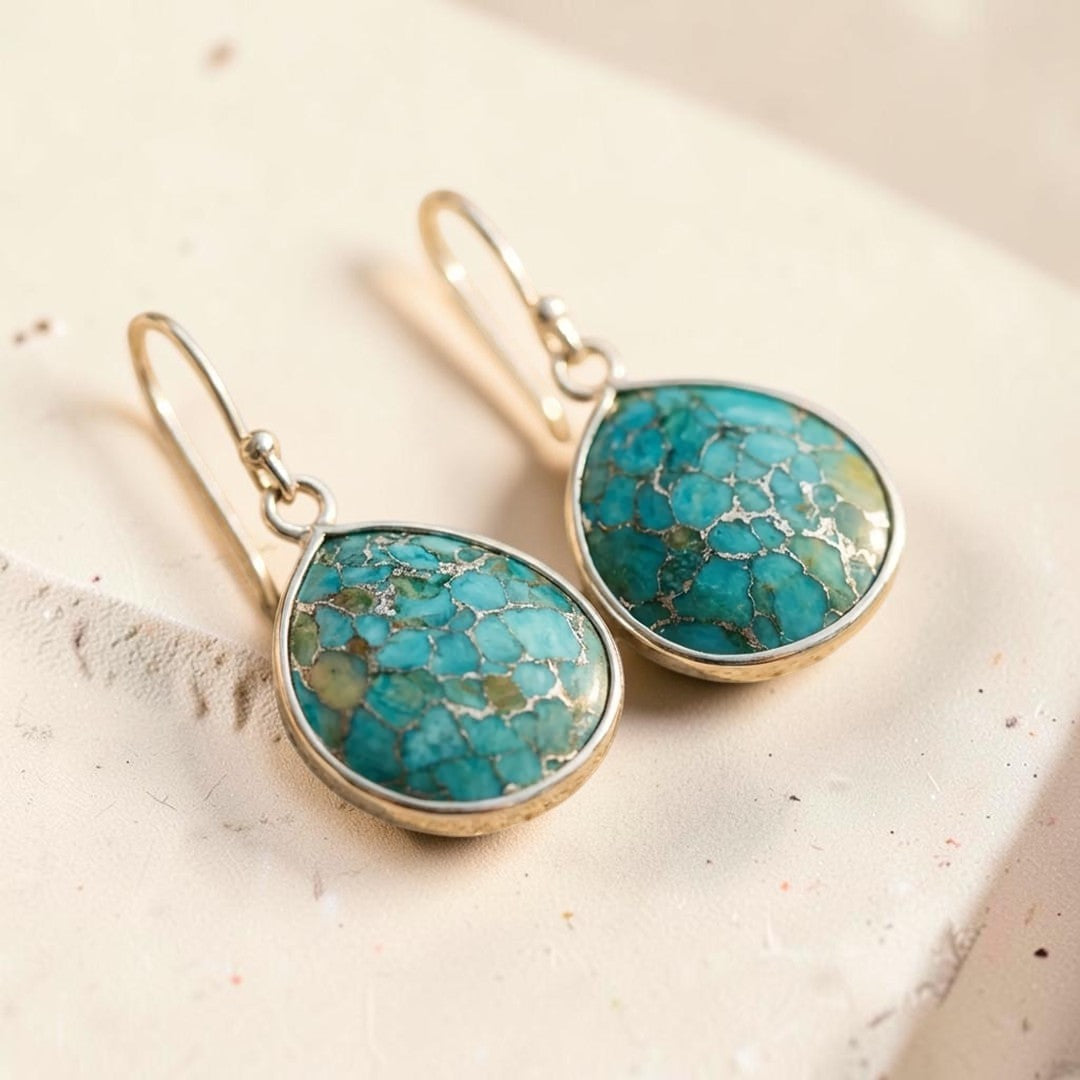 ATELIER-TIBET – Boucles d'Oreilles en Turquoise