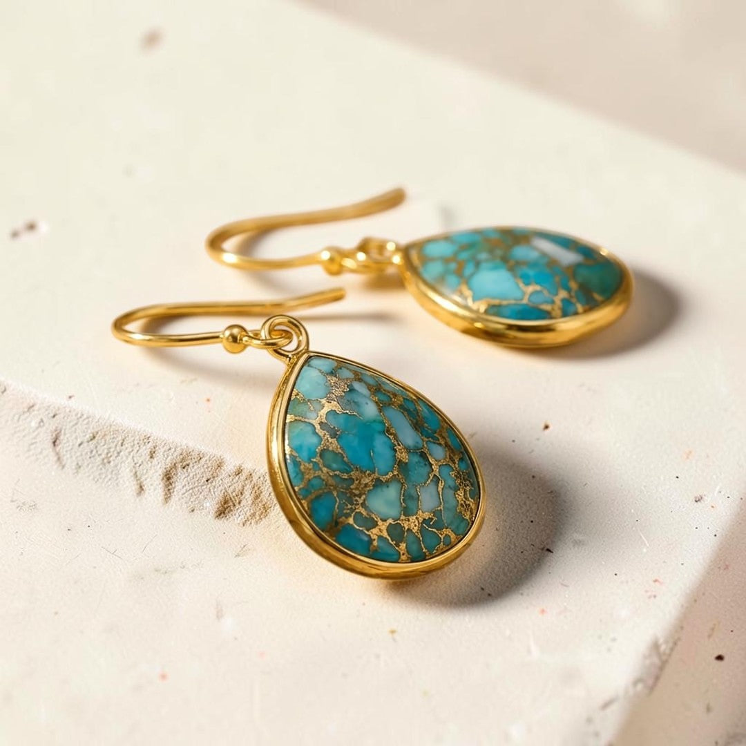 ATELIER-TIBET – Boucles d'Oreilles en Turquoise