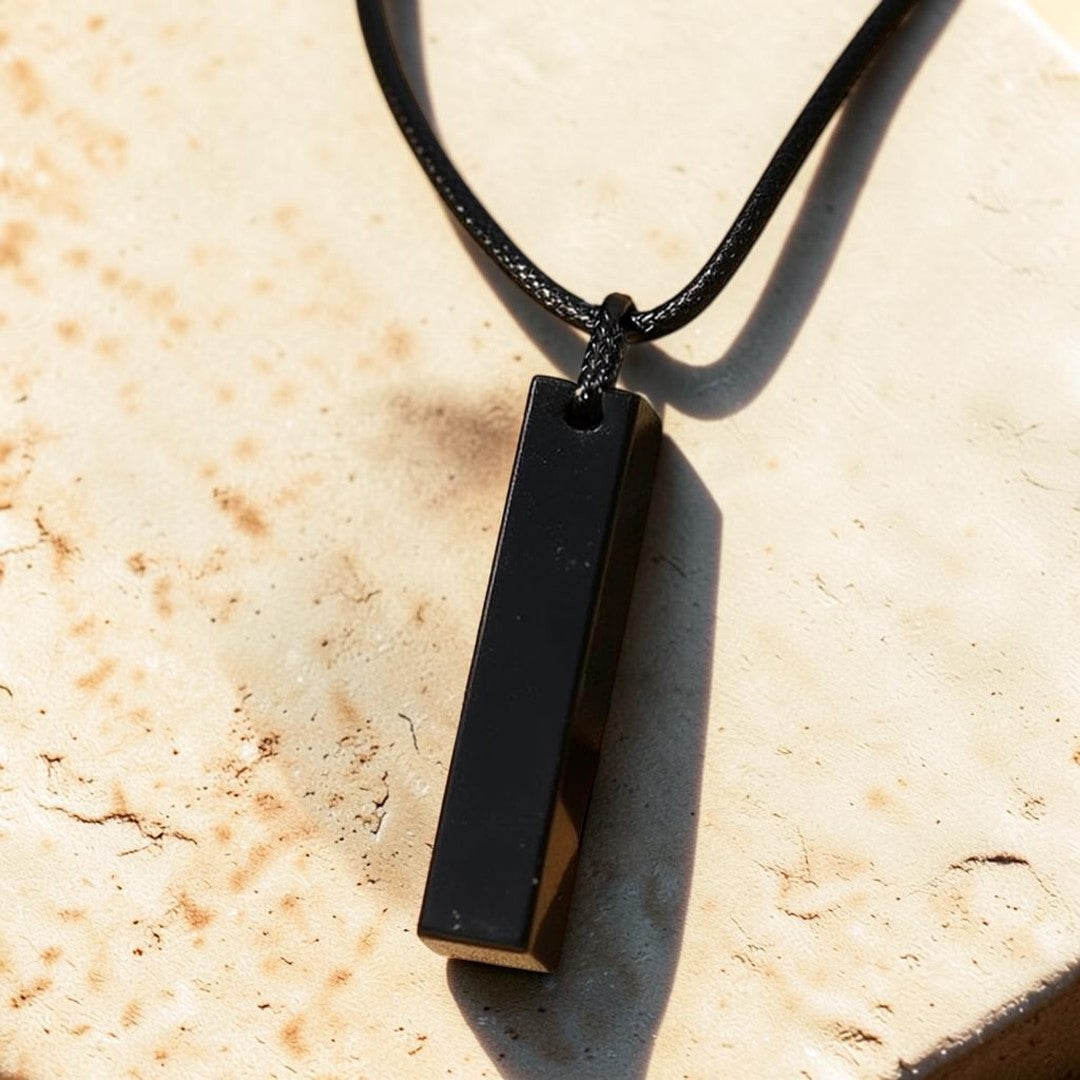 ATELIER-TIBET – Pendentif Protection en Obsidienne Noire