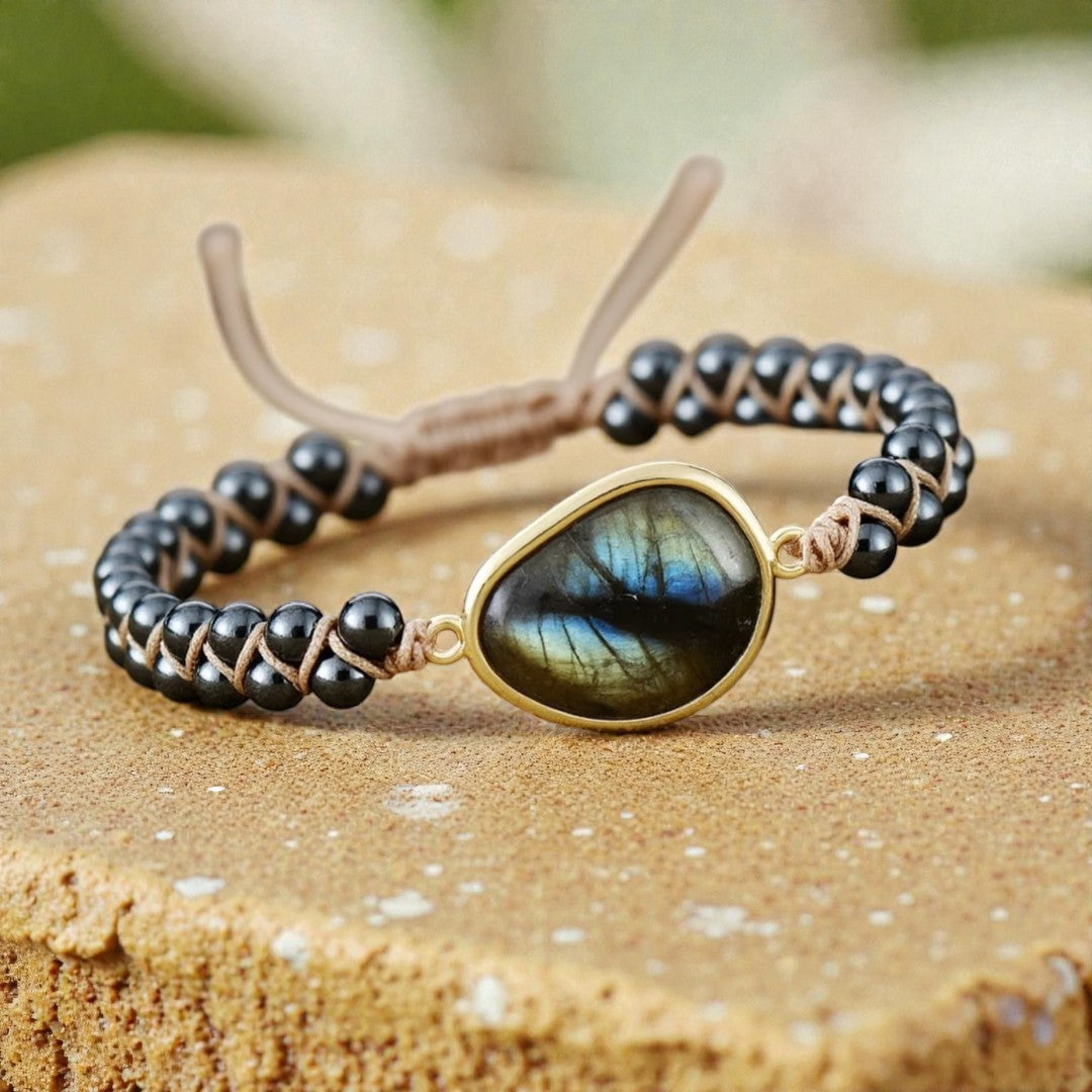 ATELIER-TIBET – Bracelet Oeil Céleste en Labradorite & Hématite