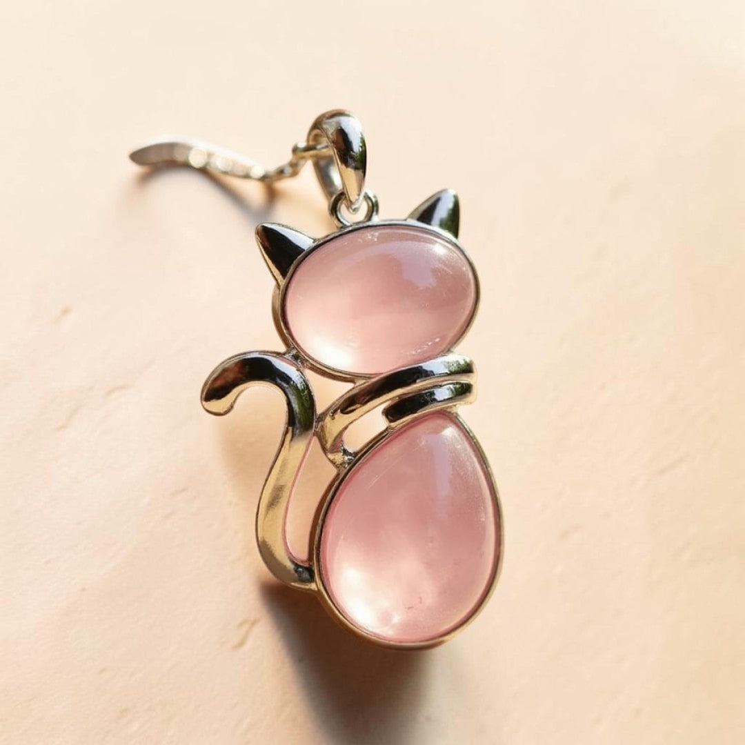 ATELIER-TIBET – Pendentif Chat en Pierre Naturelle