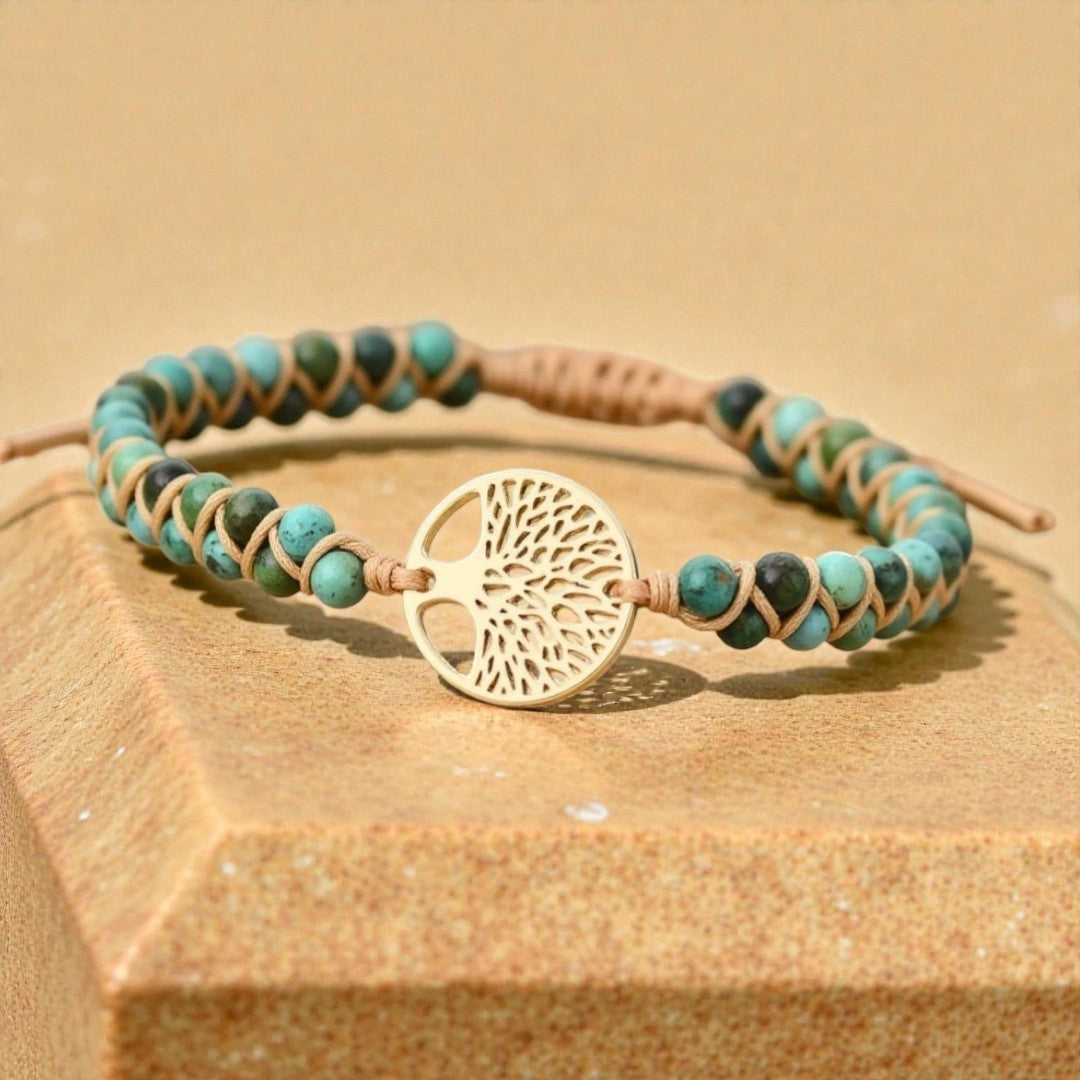 ATELIER-TIBET – Bracelet Vie Éternelle en Turquoise Africaine