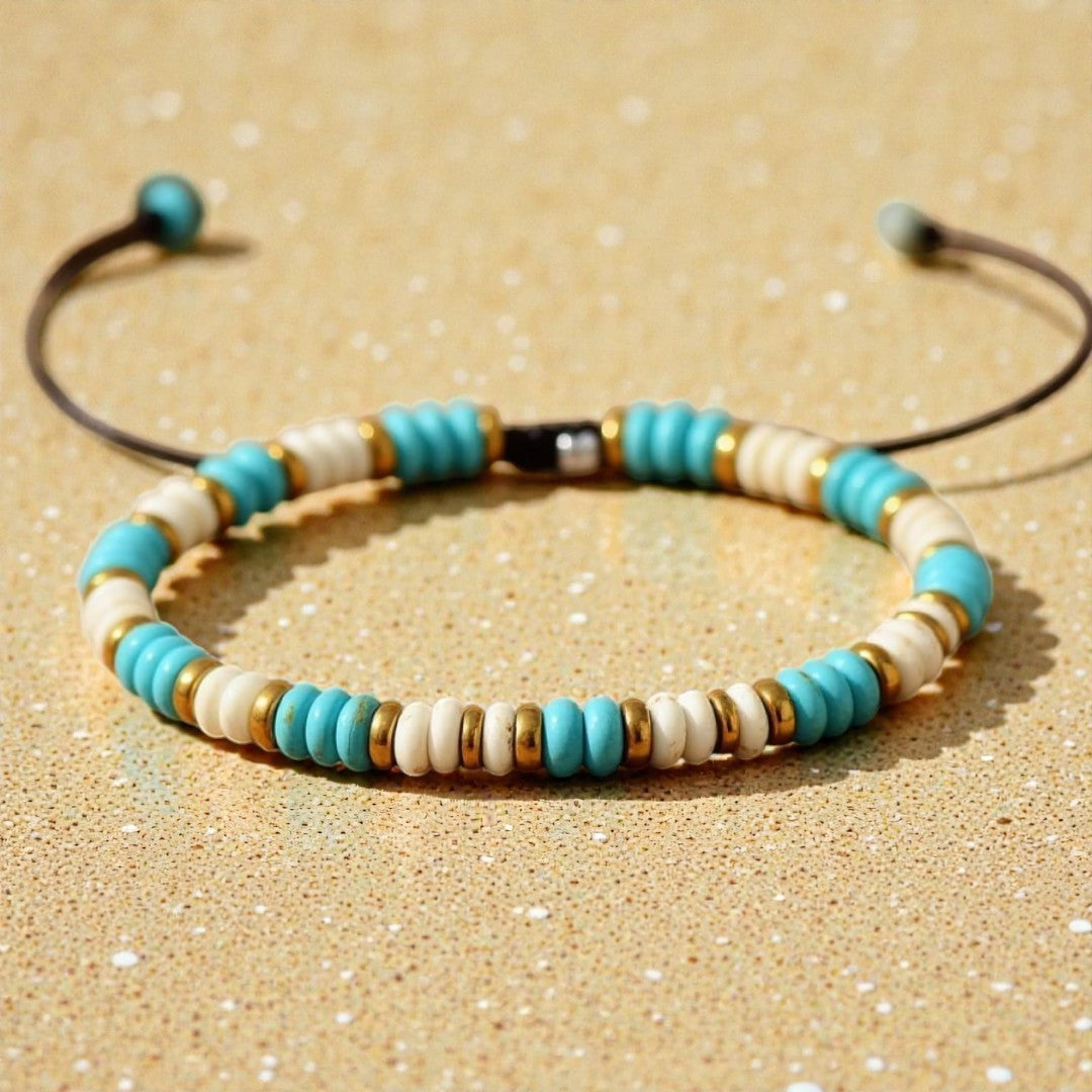 ATELIER-TIBET – Bracelet Vibration en Turquoise & Howlite